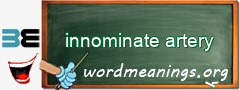 WordMeaning blackboard for innominate artery